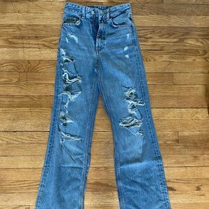 Distressed zara jeans